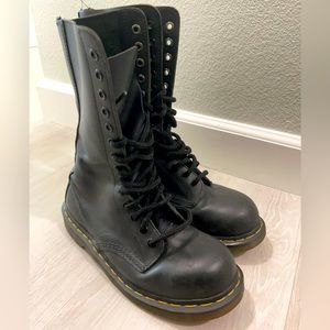 Doc Martens y2k Goth Chunky Virginia Black Steel Toe Boots Size 8